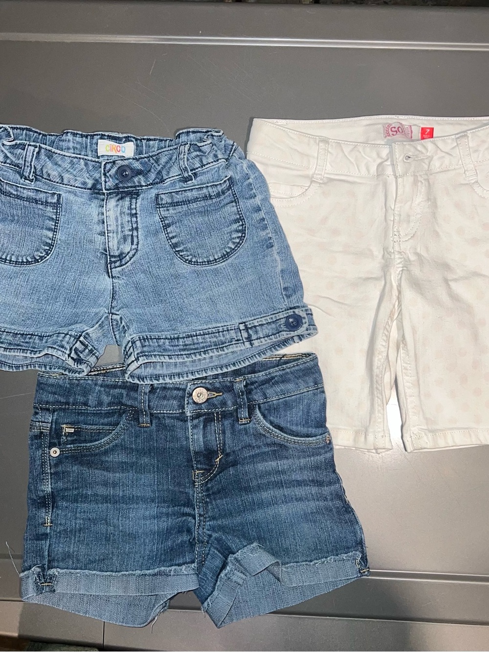 3 Pairs Girls Denim Shorts Size 7/8